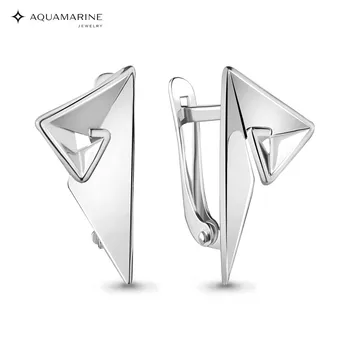 

AQUAMARINE earrings without stones, silver 925