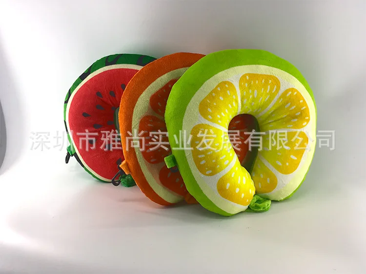 Креативная подушка для U-SHAPE с фруктами, Офисная Подушка для сна, подушка для вождения шеи, креативная подушка для шеи