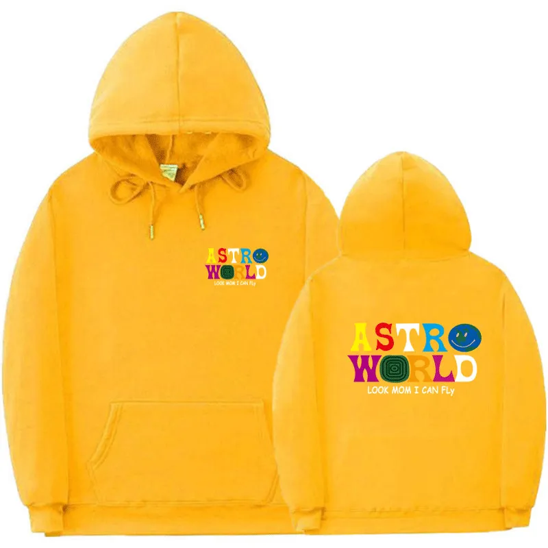 Yellow-20 ASTROWORLD look mom i can fly, толстовка с капюшоном Трэвиса Скотта Astroworld,, подарок, с принтом, Мужской пуловер в стиле хип-хоп, толстовка, размер S-XXL - Цвет: Yellow-20