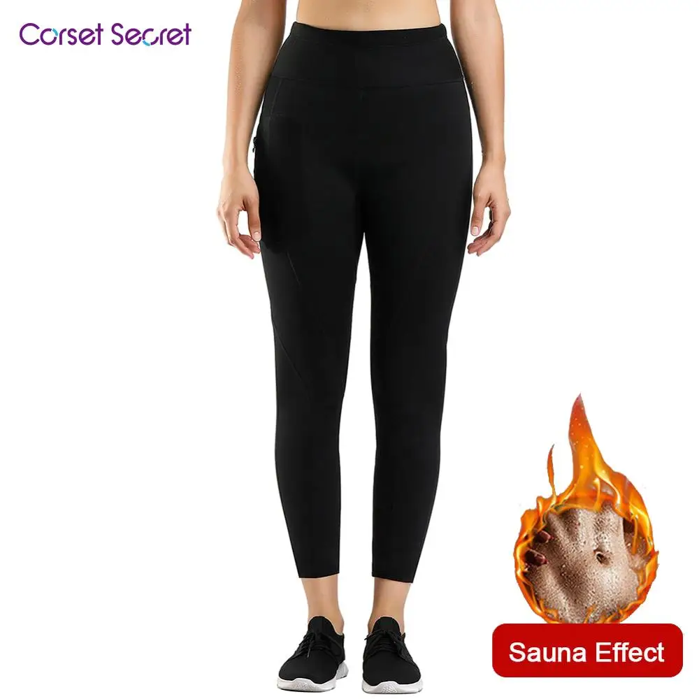 

Corset Secret Neoprene Pants Sauna Effect Women Shapewear Mesh Patchwork Pocket Neoprene Shaper Pants Tummy Control Pants