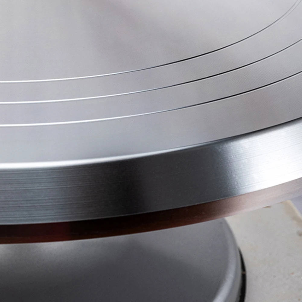 Round Kitchen 12 Inch Aluminum Alloy Revolving Stand Cake Turntable Non-Slip Decorating Display Tools Home DIY Baking