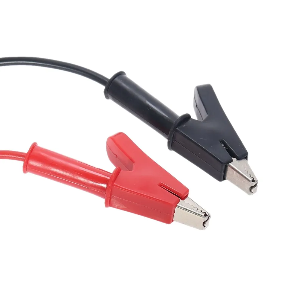 Copper 4mm Banana Plug to Shrouded Alligator 15A Banana Plug to Alligator Clip Cable Leads 1M For Testing Probe 2pcs alligator clips