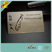 Китайский производитель, заказной логотип, выгравированный бронзовый цвет, Матовая нержавеющая сталь, металлическая визитная карточка