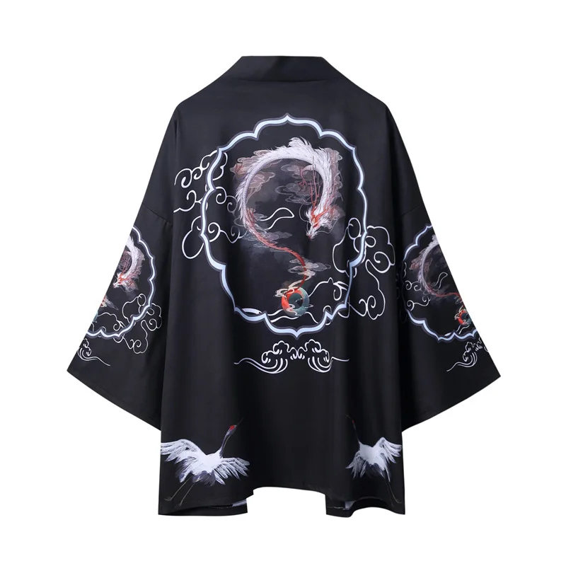 Yukata Haori японское кимоно с драконом кардиган мужской костюм самурая азиатская одежда Kimonos куртка Мужская s рубашка Yukata Haori