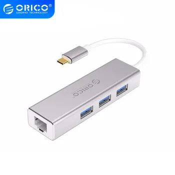 

ORICO USB Ethernet Type C to RJ45 HUB for Laptop Mobile Phone Aluminum Alloy Ethernet Adapter Network Card USB Lan