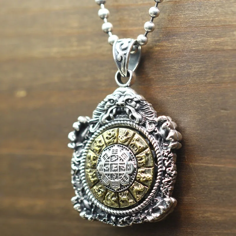 S925 sterling silver pendant personality classic retro style patron saint made gossip couple tag send lover's jewelry gift