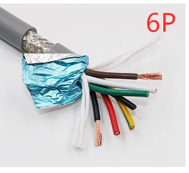 22AWG 6/7/8 ядро Транспортировочная лента экранированный кабель 5 м гибкий провод с ПВХ-изоляцией TRVVP устойчивость к изгибу коррозионно-стойкие медный провод - Цвет: 6 Core 18AWG  100M