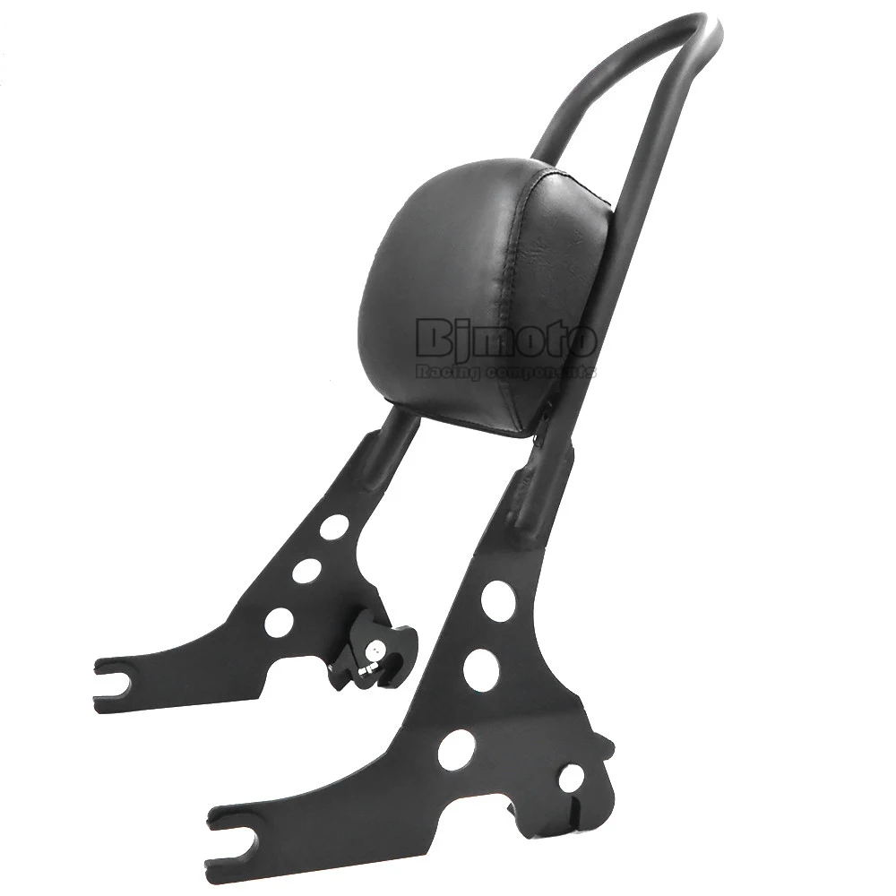 Для Harley Davidson XL1200R XL1200C XL1200S XLH883 XLH1200 мотоцикл пассажирский спинка Pad черный металл Сисси Бар подушки