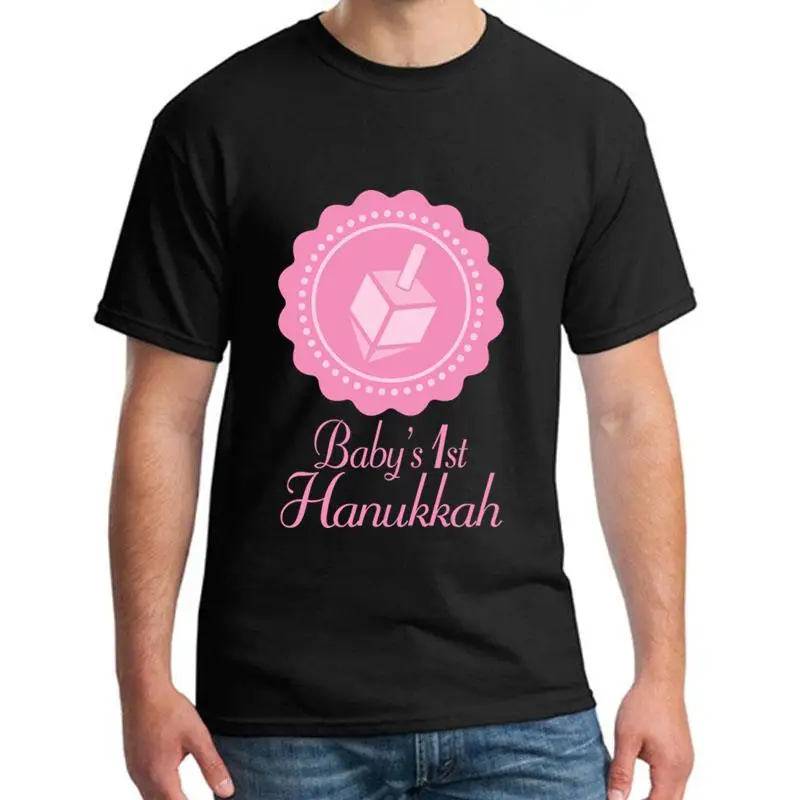 

printed First Hanukkah Holiday Baby Girl t shirt s-5xl Short Sleeve Casual Harajuku women t shirt tee O-Neck Pattern
