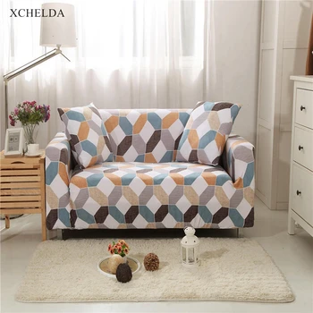 

Elastic Corner Sofa Cover for Living Room Geometric Design Single Love 3 4 Seater Armchair L Shape Stretch Sectional Couch Cover