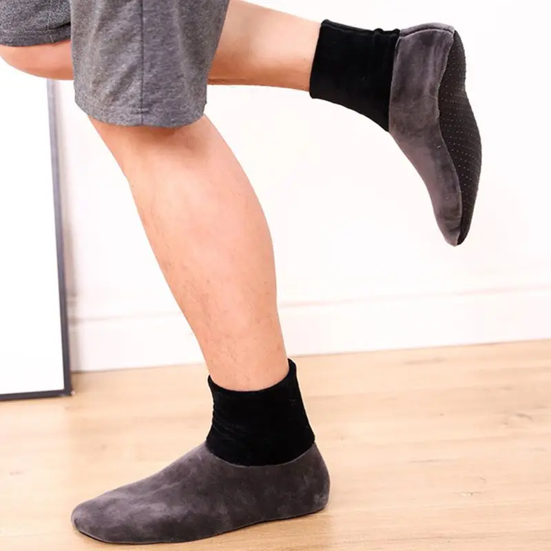 Men Fluffy Floor Socks Non Slip Super Cozy Warm Long Hosiery for Indoor Home