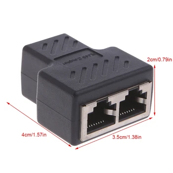 

1 To 2 Ways LAN Ethernet Network Cable RJ45 Female Splitter Connector Adapter R9JB