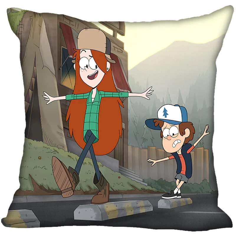 Gravity Falls Pillow Case Cartoon For Home Decorative Pillows Cover Invisible Zippered Throw PillowCases 40X40,45X45cm - Цвет: 16