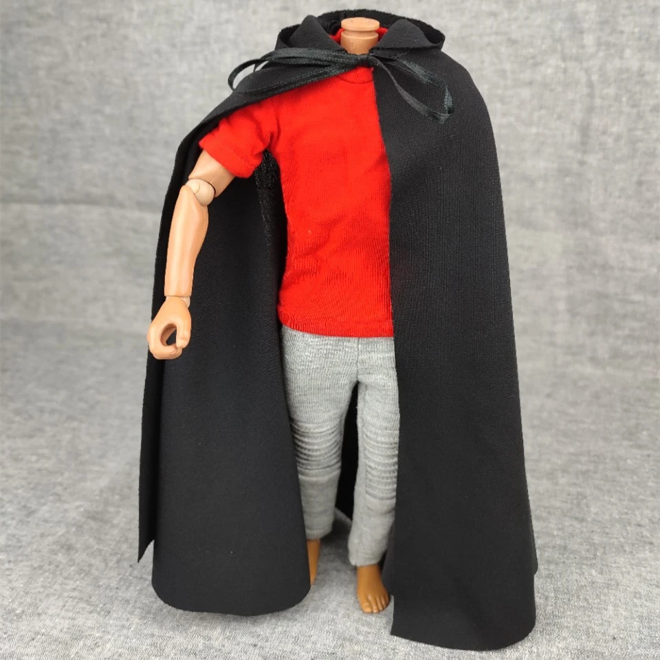 1/6 Scale Black Cloak Clothes for 12 Inch Action Figures Body Toys Accessory 