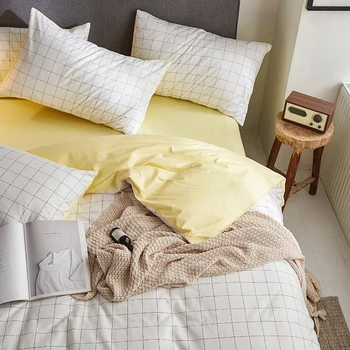 

Northern European-Style Cotton Cotton-Style Four-Piece Bedding Set Dormitory Bed Sheet Three-Piece Fitted Sheet Quilt Cover