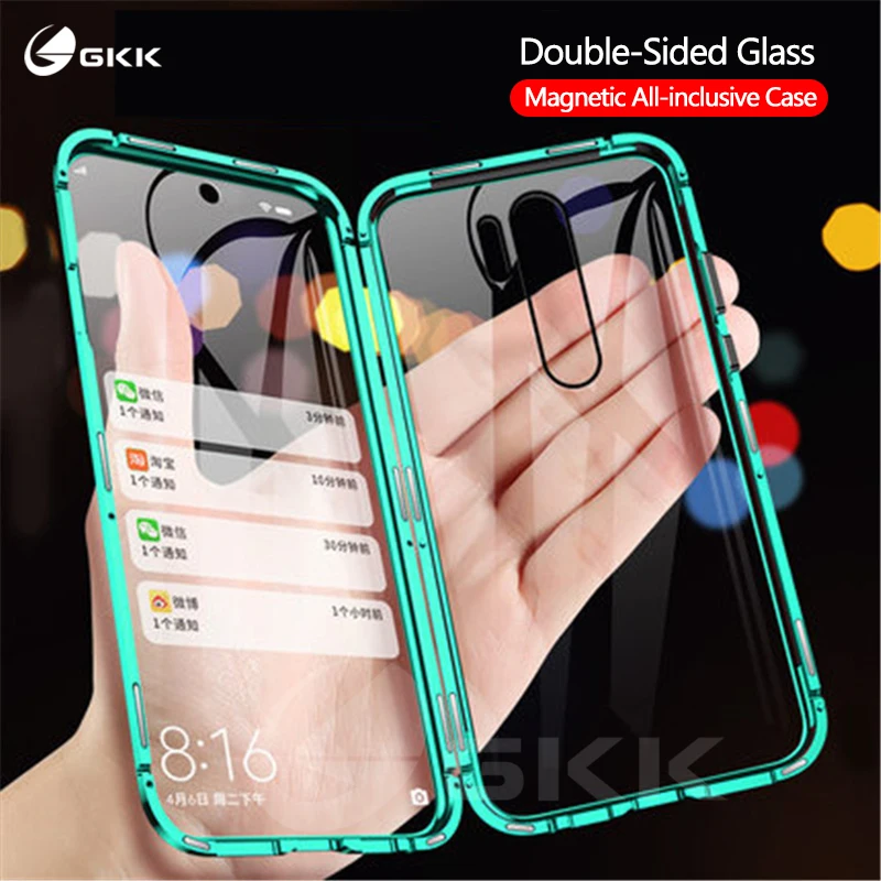 GKK Luxury For Xiaomi Mi Mix 3 Case Double-Side Tempered Glass Protective Cover Flip Auto Adsorption |
