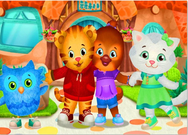 7X5Ft Happy Daniel Tiger Cat Blue Owl Family Home Woodland Forest Sfondo Fotografico Personalizzato Sfondo Vinile 220Cm X 150Cm