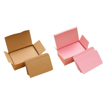 

New-200Pcs Memory Cards Blank Diy Graffiti Word Cards Net Small Memo Pad Blocks Memorandum Note Blank Word Cards - 100Pcs Khaki