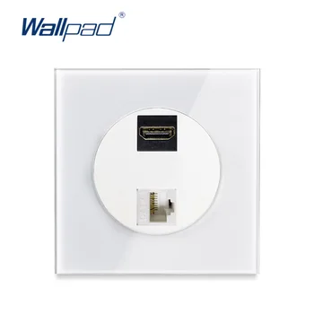 

HDMI DATA CAT6 Network Ethernet Wallpad New Arrival Crystal Glass Panel Wall Socket Outlet For DATA Transmission