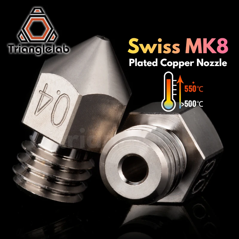 Trianglelab Swiss Mk8 Chapeou a Linha Durável do Elevado Desempenho m6 da Não-vara do Bocal de Cobre para Impressoras 3d para Cr10 Hotend Ender3