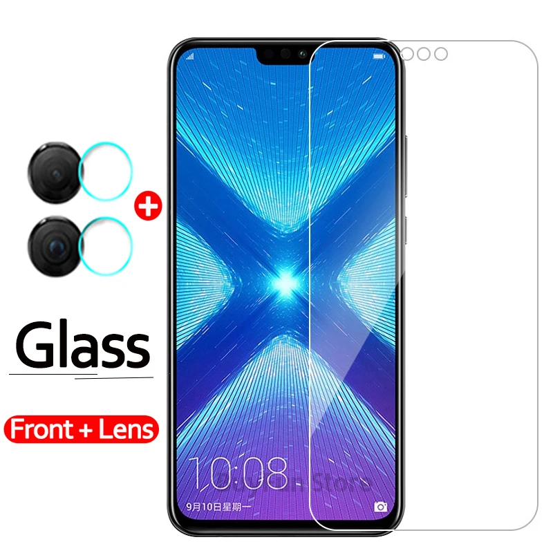 

2-in-1 protective glass on for huawei honor 8x 8 x glass screen protector honor 8s 8c honor8s Tempered Glass Camera Lens Film
