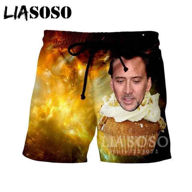 LIASOSO, высококачественные модные шорты, 3D принт, звезда, Николя, клетка, шорты для пляжа, фитнеса, свободные, спортивные, бодибилдинг, плавки, 27