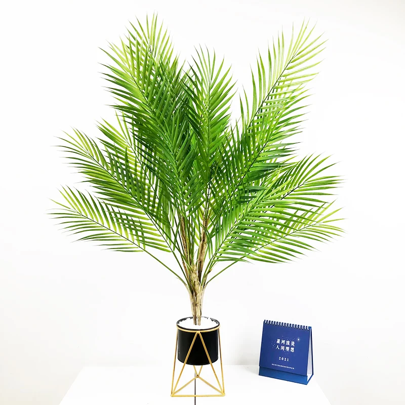 

96cm 13 Head Large Artificial Palm Tree Tropical Plants Fake Palm Leafs Plastic Monstera Tree For Home Wedding Garden Shop Decor