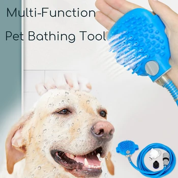 

Portable Pet Dog Bathing Glove Dog Shower Scrubber Massage Grooming Brush Sprayer with Water Hose Cat Grooming and Bathing Tools