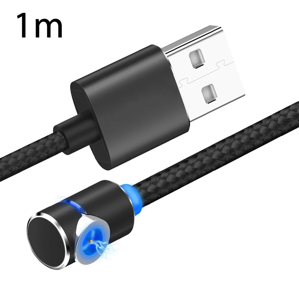 1M 2M 2A Магнитный кабель для быстрой зарядки USB Max Redmi быстрой зарядки магнит Зарядное устройство провод, usb-кабель для samsung S9 S10 плюс без штекера - Цвет: Black
