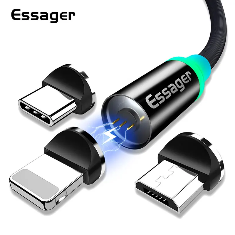  Essager Magnetische USB Kabel Für iPhone Magnet Ladegerät Ladekabel Typ C mi cro USB Kabel Für Xiao