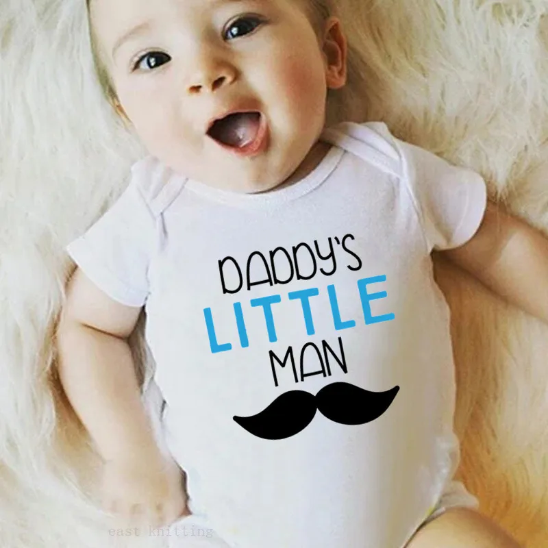 Одежда для маленьких мальчиков; DADDY'S LITTLE MAN; боди для новорожденных мальчиков; белая хлопковая одежда для новорожденных; комбинезон с короткими рукавами