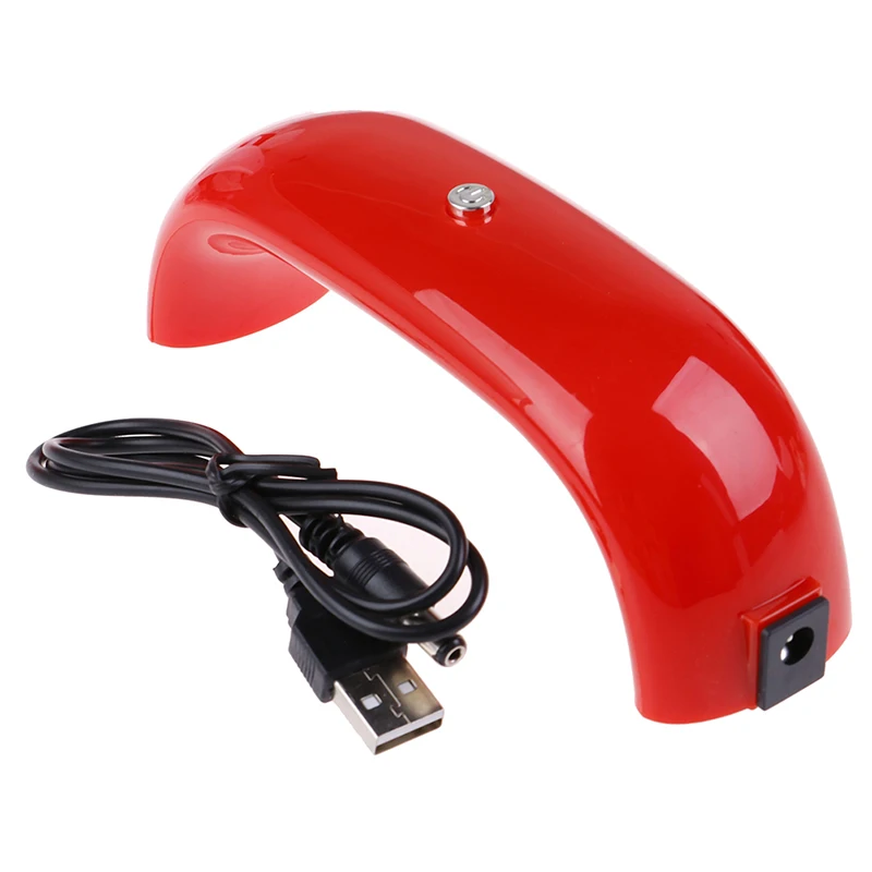 Mini 9W Nail Dryer LED UV Lamp Nail Bridge Rainbow Light Therapy Light Lasting USB Lamp Gel Varnish Curing Machine For Home Use - Цвет: Красный