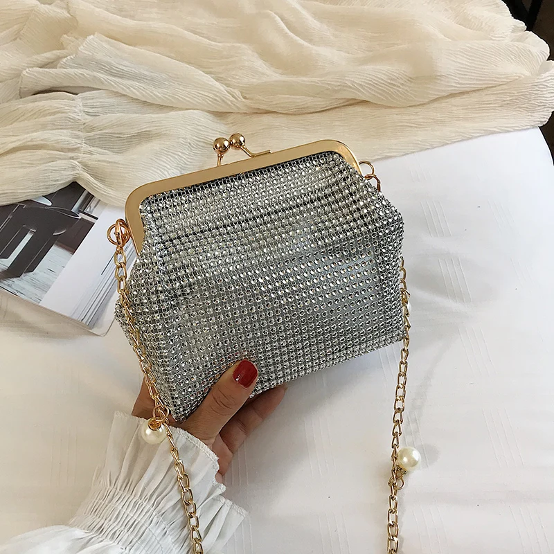 silver glitter shoulder bag
