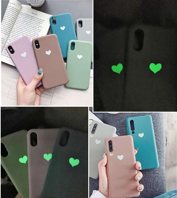 For HUAWEI Mate 10 20 10pro 20pro Nova3 2S case candy color luminous love shockproof TPU soft rubber protection case