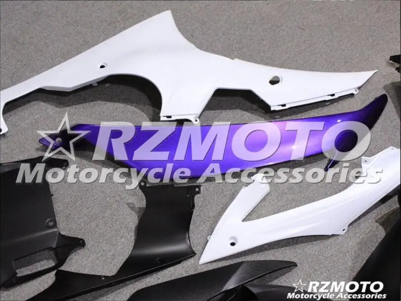 4 подарки набор впрыскивателей Мотоцикл Обтекатели Fit для YAMAHA YZF-R6-600 2008- 08-16 Кузов Набор изготовленный на заказ белый фиолетовый
