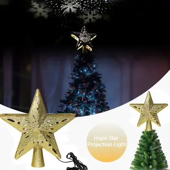 

LED Christmas Tree Projection Lamp Can Rotate Blizzard Five-pointed Star Projection Lamp