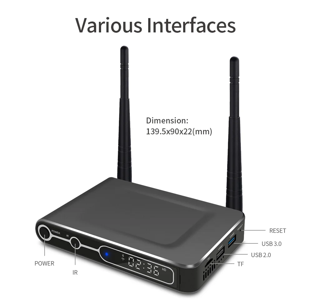  S922X Android 9.0 Smart TV Box Amlogic S922X DDR4 4GB RAM 64GB ROM Dual WiFi 1000M LAN BT4.2 4K HD 