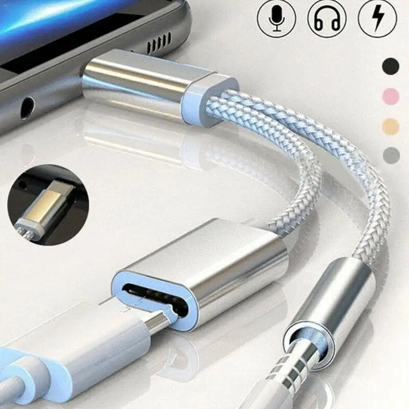 Тип C до 3,5 мм аудио разъем для наушников USB-C кабель USB кабель, адаптер для зарядки 2 в 1 для Letv 2/Xiaomi Mi6/huawei mate 10 Pro