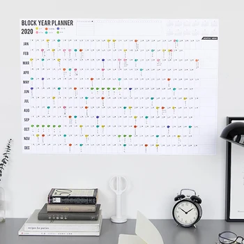 

2020 Yearly Calendar Year Planner Memo Organizer Annual Schedule Daily With Sticker Dots Wall Planner Stationery Office