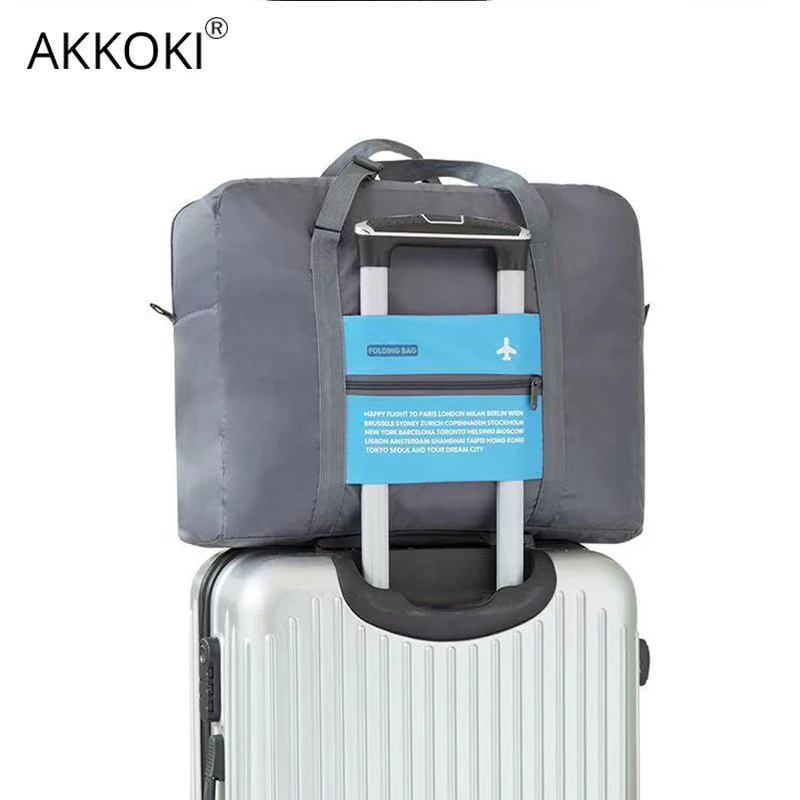 

WaterProof Luggage Large Capacity Travel Bag Nylon Handbags Zip Lock Organizer Clothes Storage Multifunction Aircraft Package