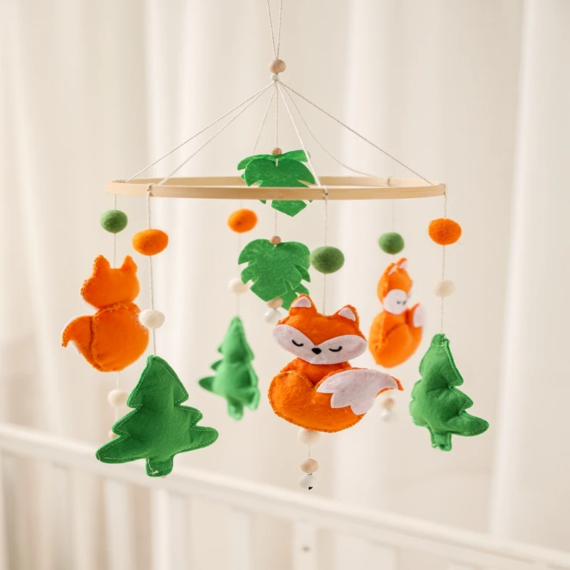 Baby Toys Crib Mobiles Bed Bell Stroller Rattles Cartoon Plush Toy 0-24M