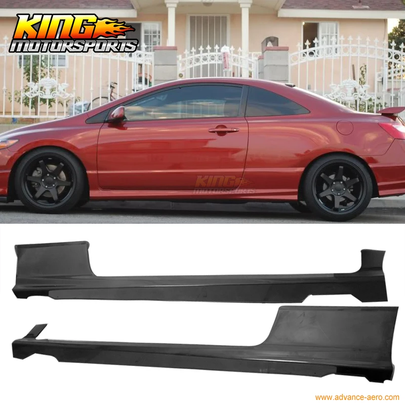 Fit For 06 11 Honda Civic Coupe Urethane PU Side Skirt Add On|side skirts|06-11  honda civichonda fit side skirt - AliExpress