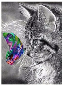 

full square diamond painting butterfly cat rhinestone embroidery art mosaic sticker decor diamond dots poster wall paper craft