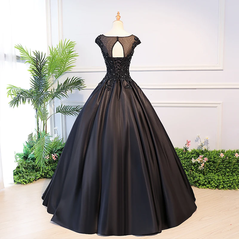 Бальное платье Черное Кружевное бальное платье 15 милое 16 Пышное Бальное платье бальное платье для выпускного вечера для 15 лет