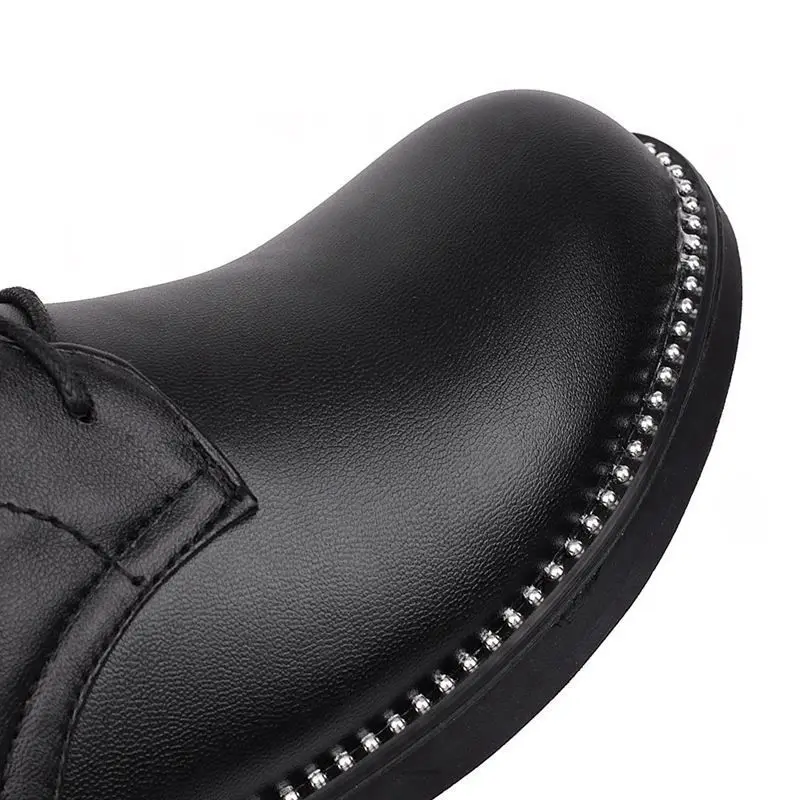 KemeKiss Mid-Calf Women Boots Solid Color Women Shoes Cross-Tied Flats Fashion Casual Outdoor Round Toe Footwear Size 30-39