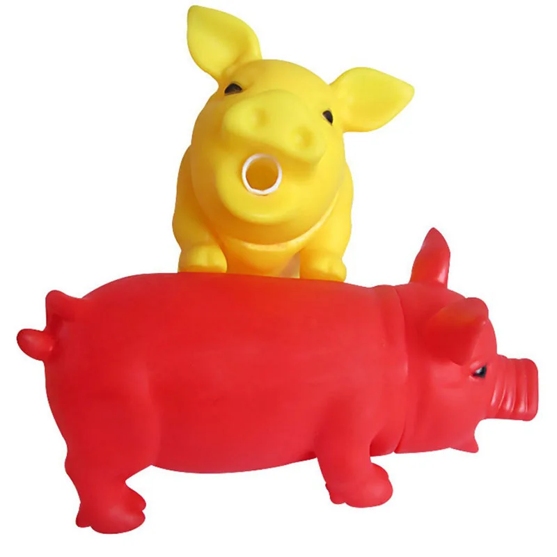 1Pcs Plastic Pet Dog Cat Chewing Toys Cleaning Teeth Pig Squeak Toy Cute Rubber Puppy Playing Squeaky With Sound | Дом и сад