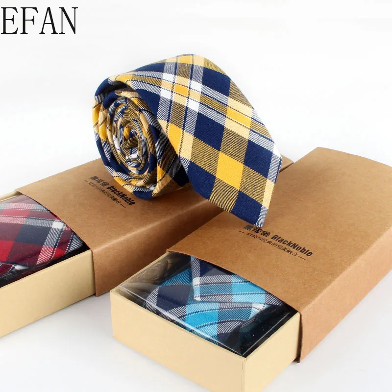 Мужской Хлопковый галстук с клетчатым узором в Корейском стиле мужской