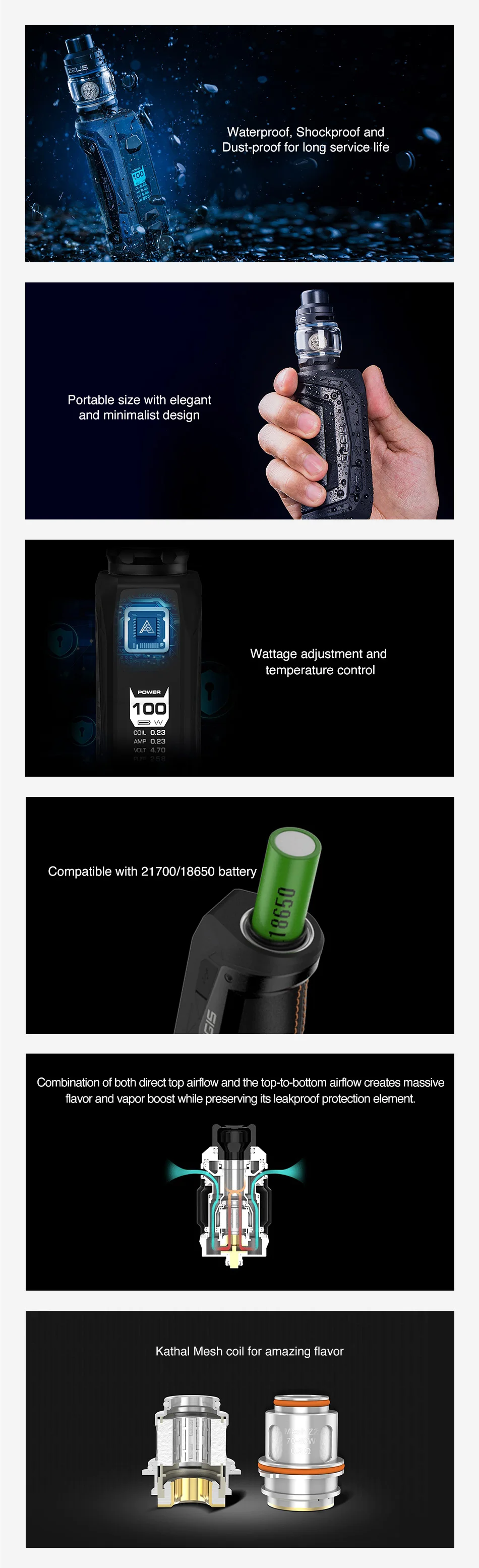 Geekvape Aegis Max 100W 21700 Kit with Zeus