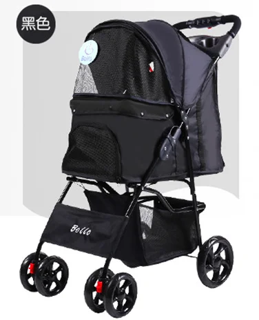 Тележка для домашних животных портативная складная тележка для домашних животных собака автомобильное сиденье коляска для животных чехол для сиденья складная тележка товары для домашних животных корзина для собак - Цвет: black