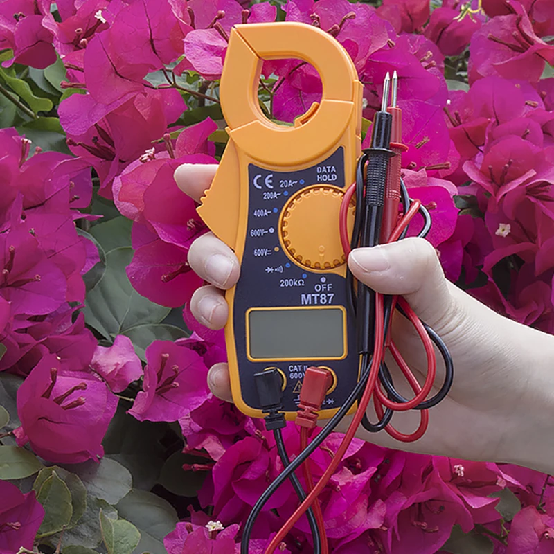 HONEYTEK MT87 Цифровой клещи мультиметр DC/AC напряжение тока измерительный зажим Сопротивление ом тестер зажим мультиметр